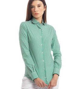 Donne Giannini Camicie | Camicia Xacus 45224 Pina 1103 Verde (3)