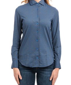 Donne Giannini Camicie | Xacus Camicia Fantasia Blu/Marrone (003)