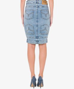 Donne Giannini Gonne | Moschino Jeans Gonna Fantasia Blu (J1295)