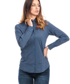 Donne Giannini Camicie | Xacus Camicia Fantasia Blu/Marrone (003)