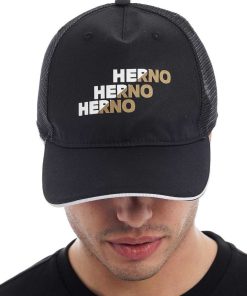 Uomini Giannini Cappelli | Cappello Herno Ber00012U 13218 Nero (9300)