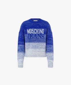 Uomini Giannini Maglioni | Moschino Jeans Maglia Fantasia Blu (J1280)