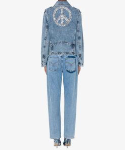 Donne Giannini Capispalla | Moschino Jeans Giacca Fantasia Blu (J1281)