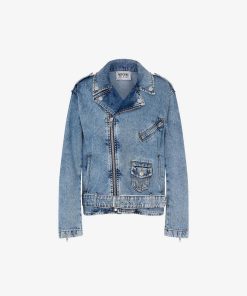 Donne Giannini Capispalla | Moschino Jeans Giacca Fantasia Blu (J1281)