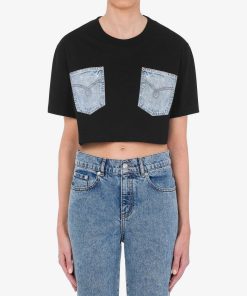 Uomini Giannini Maglioni | T-Shirt Moschino Jeans Nero (A6555)