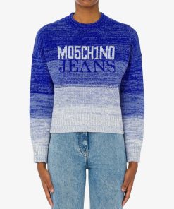 Uomini Giannini Maglioni | Moschino Jeans Maglia Fantasia Blu (J1280)