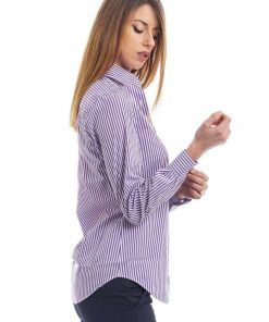 Donne Giannini Camicie | Camicia Xacus 45224 Pina 1103 Bianco/Lilla (2)