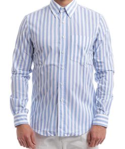 Uomini Giannini Camicie | Camicia Aspesi S3_A_Ce13_M261_ Bianco/Blu (20103)