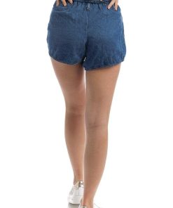 Donne Giannini Pantaloni Sportivi E Pantaloncini | Liu°Jo Corto Ua2127D4696 Denim Blu (78319)