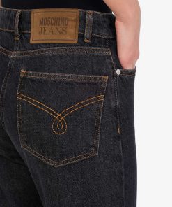 Donne Giannini Jeans | Jeans Moschino Jeans Denim Nero (A1555)