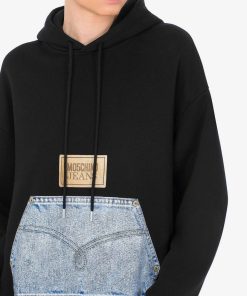 Donne Giannini Felpe | Moschino Jeans Felpa Nero (A6555)