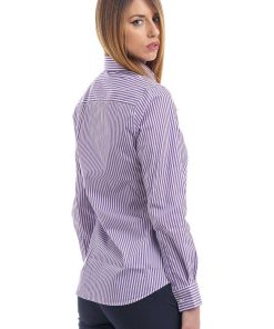 Donne Giannini Camicie | Camicia Xacus 45224 Pina 1103 Bianco/Lilla (2)