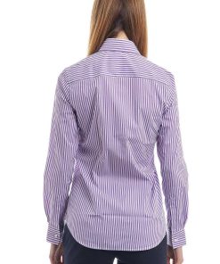 Donne Giannini Camicie | Camicia Xacus 45224 Pina 1103 Bianco/Lilla (2)