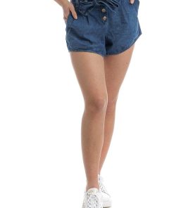 Donne Giannini Pantaloni Sportivi E Pantaloncini | Liu°Jo Corto Ua2127D4696 Denim Blu (78319)