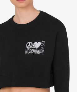 Donne Giannini Felpe | Moschino Jeans Felpa Nero (A1555)