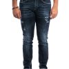 Uomini Giannini Jeans | Jeans Dondup Blu Scuro Con Rotture (800)