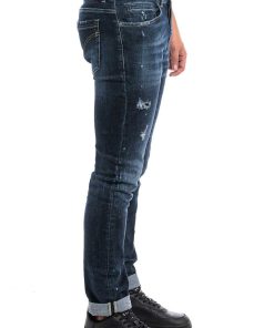 Uomini Giannini Jeans | Jeans Dondup Blu Scuro Con Rotture (800)