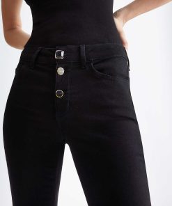 Donne Giannini Jeans | Liu°Jo Jeans Denim Nero (88000)