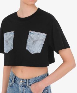 Uomini Giannini Maglioni | T-Shirt Moschino Jeans Nero (A6555)