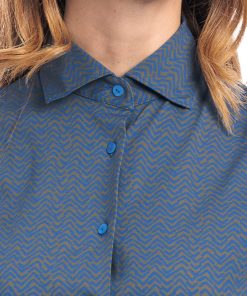 Donne Giannini Camicie | Xacus Camicia Fantasia Blu/Marrone (003)